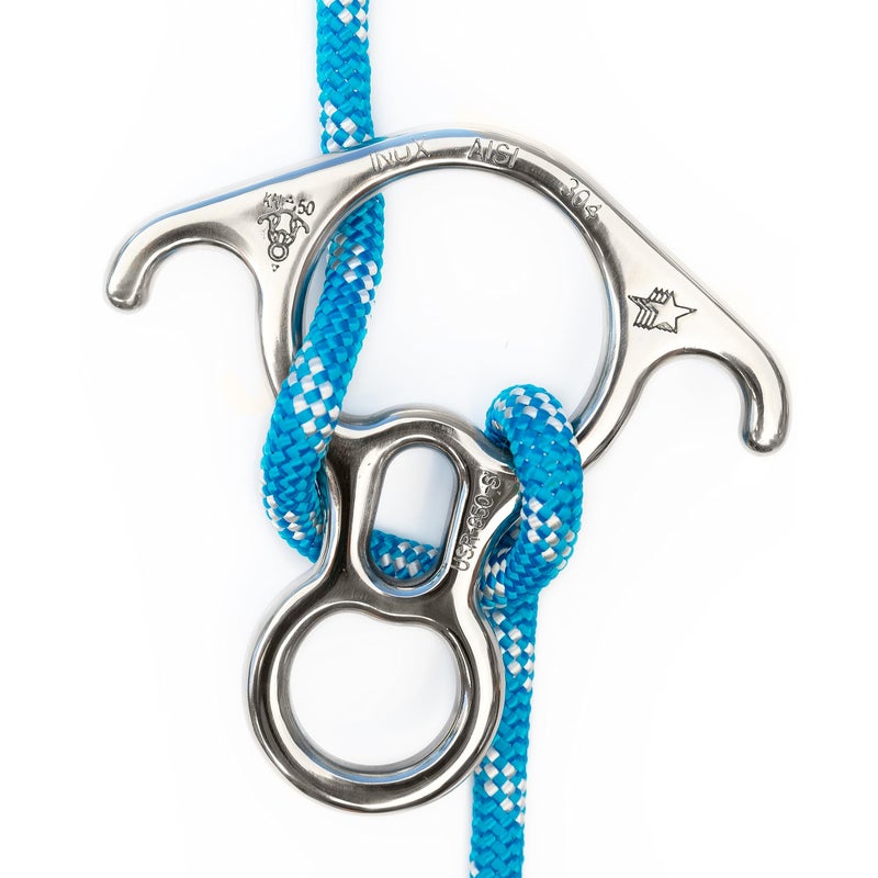 ProClimb Figure 8 Descender | Stainless Steel | Rappelling and Rescue | 50 kN | Bent Ear Design - Image 1